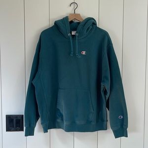 Champion reverse weave 2XL teal hoodie sweatshirt